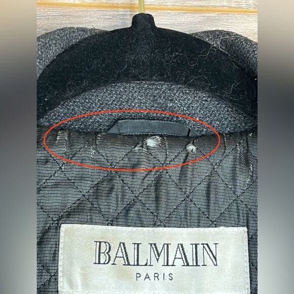 Vintage Balmain Black Hooded Pea Coat for Cold Weather | Size EU48 Medium - Picture 5 of 15